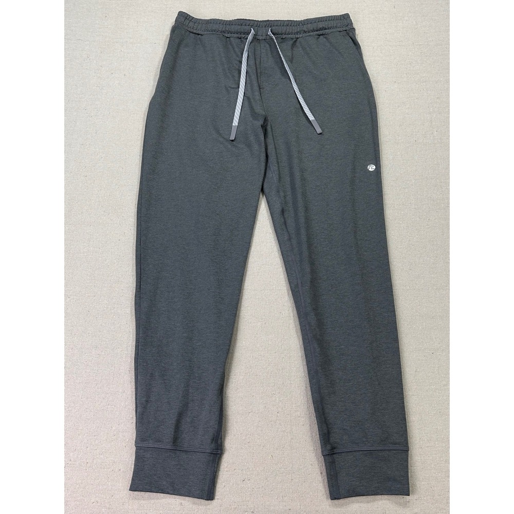 Rhoback Mens Medium Performance Joggers Gray Heathered Stretch Activewear Pants